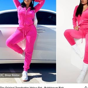 Fashion Nova pink tracksuit in size medium